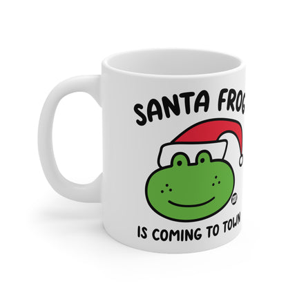 Santa Frog Is Coming to Town Christmas Ceramic Mug