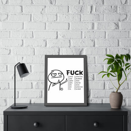 Fuck Stick man Framed Paper Posters