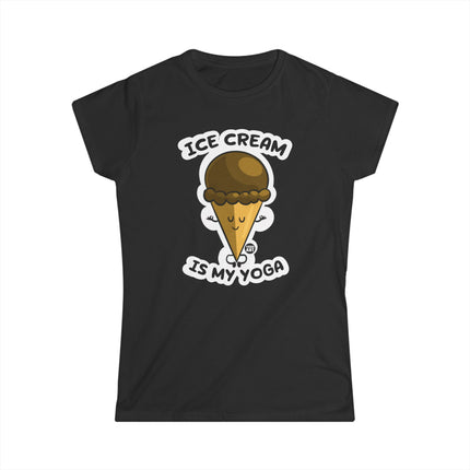 Ice Cream Is My Yoga Womens Softstyle Tee