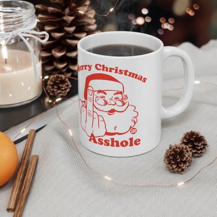 Merry Christmas Asshole Santa Ceramic Mug