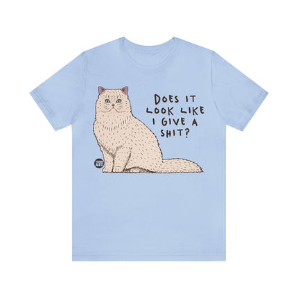 Look Like I Give a Shit Cat Tee, Sarcastic Cat Humor Tee, Snarky Cat Tshirt