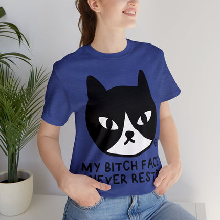 Bitch Face Never Rests Cat Unisex Tee