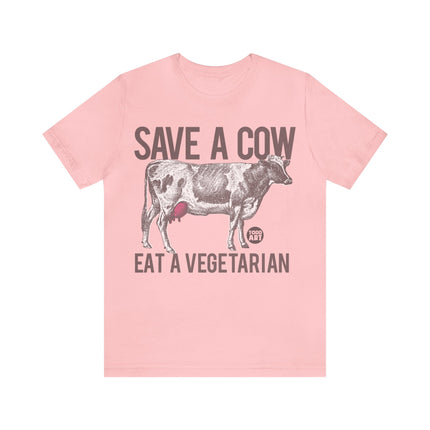 Save a Cow Eat Vegetarian Unisex Short Sleeve Tee