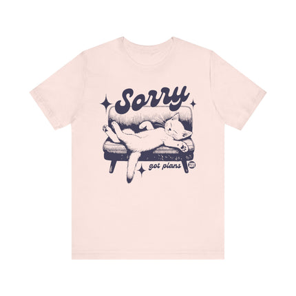 Sorry Got Plans Cat Tee, Cute Got Plans Cat Tshirt