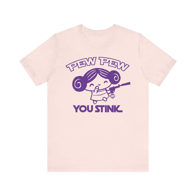 Pew Pew You Stink Leia Tee, Funny Princess Leia T-shirt