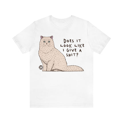 Look Like I Give a Shit Cat Tee, Sarcastic Cat Humor Tee, Snarky Cat Tshirt