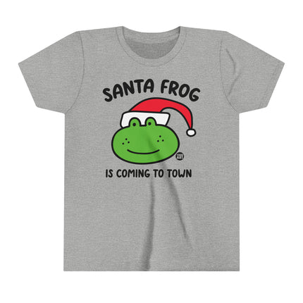 Santa Frog Is Coming to Town Kids Short Sleeve Tee