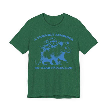 Funny "WEAR PROTECTION" Possum Tee Shirt