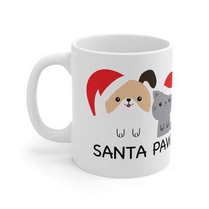 Santa Paws Dog and Cat Christmas Ceramic Mug