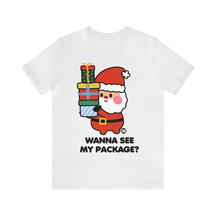 Wanna See My Package Cute Santa Xmas Unisex Tee