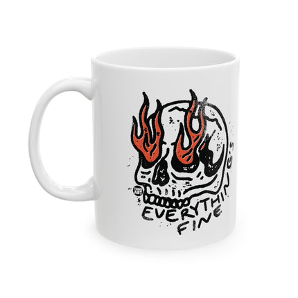 Everything's Fine Skull Ceramic Coffee Mug