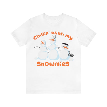 Chillin With My Snowmies Snowman Christmas Unisex Tee