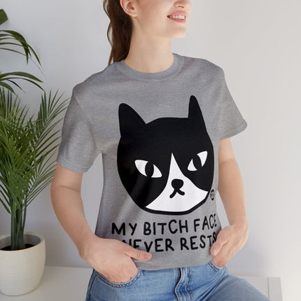 Bitch Face Never Rests Cat Unisex Tee