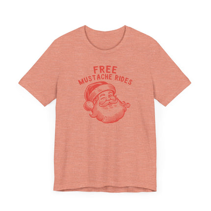 Funny "FREE MUSTACHE RIDES" Tee Shirt