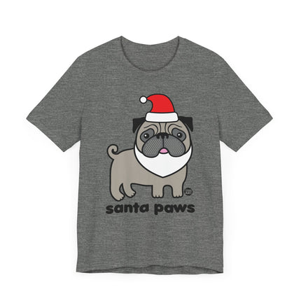 Cute "SANTA PAWS" Pug Tee Shirt