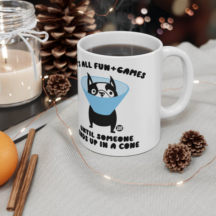 Fun and Games Dog Cone Ceramic Mug