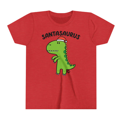 Santasaurus Dinosaur Kids Short Sleeve Tee