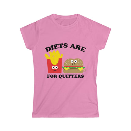 Diets Are For Quitters Burger and Fries Women's Softstyle Tee