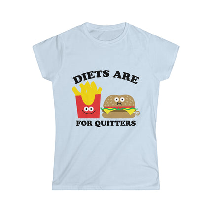 Diets Are For Quitters Burger and Fries Women's Softstyle Tee