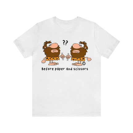 Caveman Rock Paper Scissors Unisex Tee