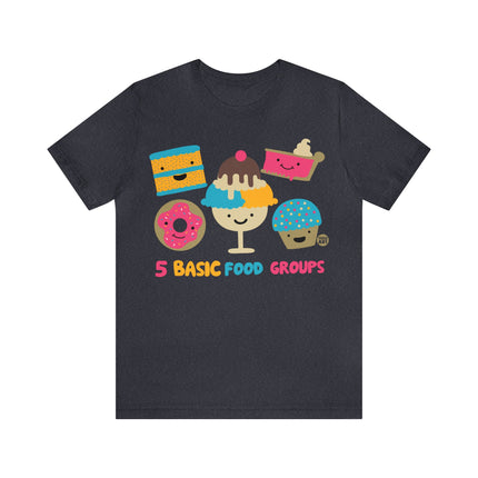 5 Basic Food Groups Unisex Short Sleeve Tee