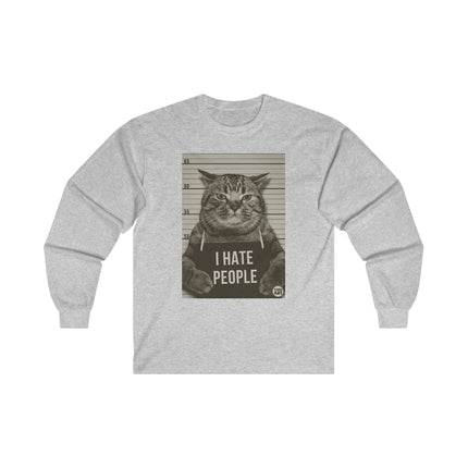 I Hate People Cat Ultra Cotton Long Sleeve Tee