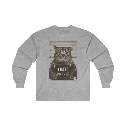 I Hate People Cat Ultra Cotton Long Sleeve Tee