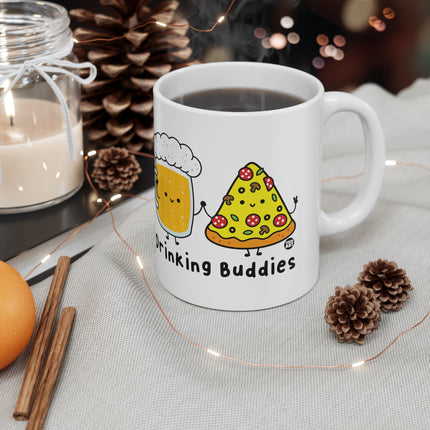 drinking buddies beer pizza Ceramic Mug