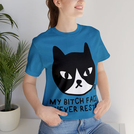Bitch Face Never Rests Cat Unisex Tee