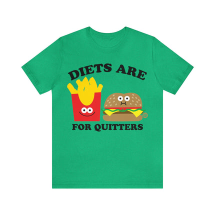 Diets Are For Quitters Burger and Fries Unisex Short Sleeve Tee