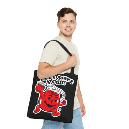 Let's Start a Cult Kool Aid Man Black Tote Bag