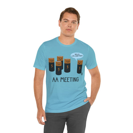 AA Meeting Battery Pun Short Sleeve Tee