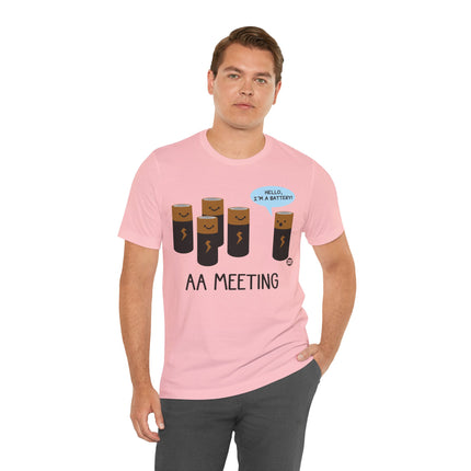 AA Meeting Battery Pun Short Sleeve Tee