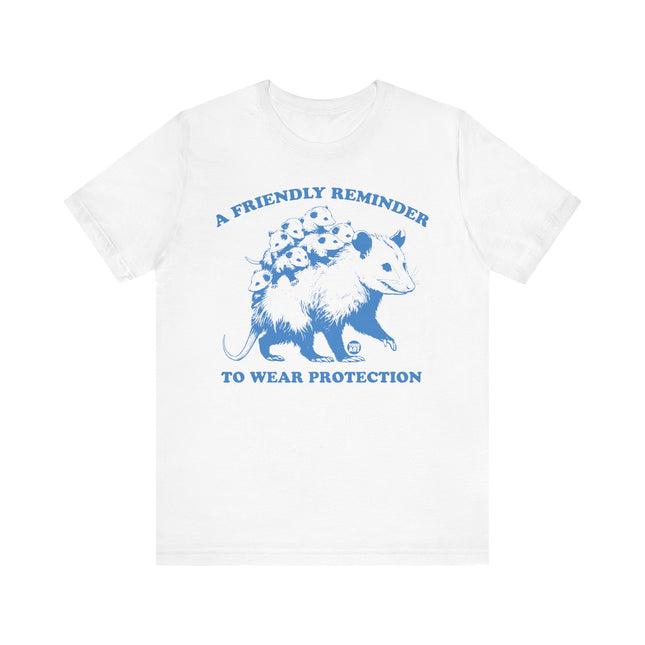 Funny "WEAR PROTECTION" Possum Tee Shirt