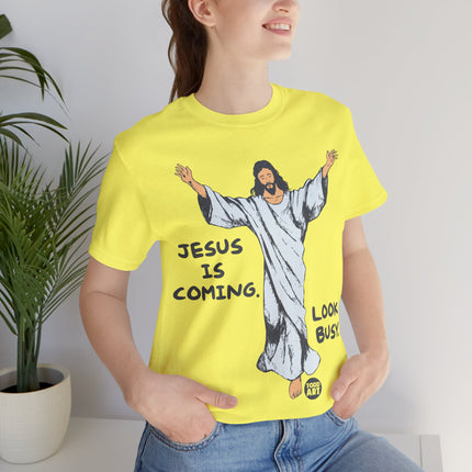 Jesus is Coming Look Busy Unisex Short Sleeve Tee