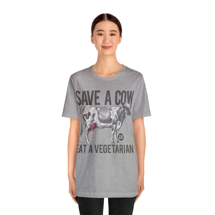 Save a Cow Eat Vegetarian Unisex Short Sleeve Tee