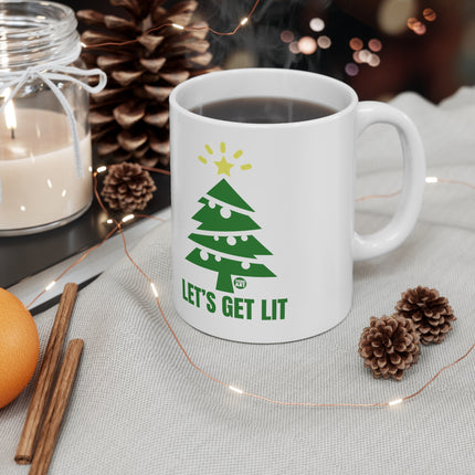 Let's Get Lit Christmas Tree Ceramic Mug