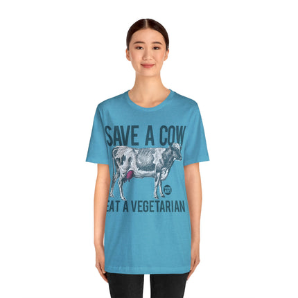 Save a Cow Eat Vegetarian Unisex Short Sleeve Tee