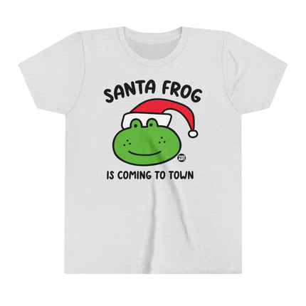 Santa Frog Is Coming to Town Kids Short Sleeve Tee