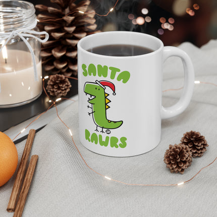 Santa Rawrs Dinosaur Christmas Ceramic Mug