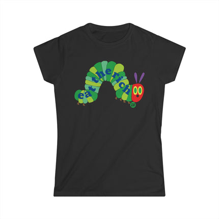 Eat The Rick Caterpillar Women's Tee, Eat The Rich Ladies Tee