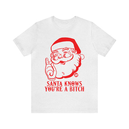 Santa Knows You're a Bitch Xmas Unisex Tee