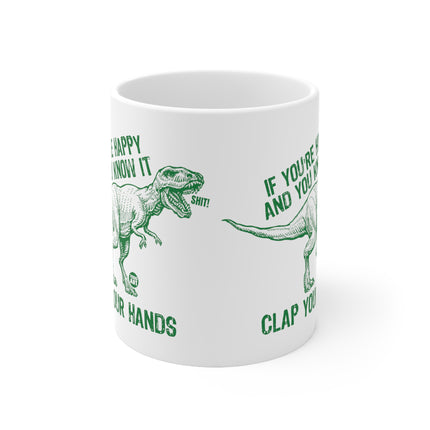 Clap Hands T Rex Ceramic Mug