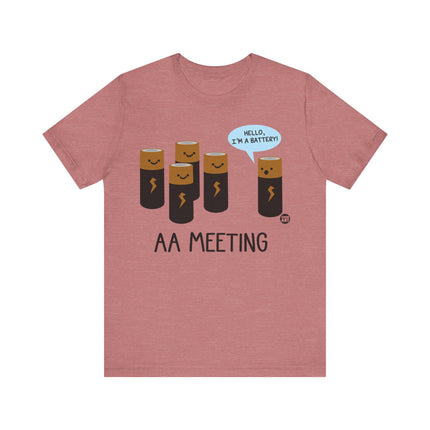 AA Meeting Battery Pun Short Sleeve Tee