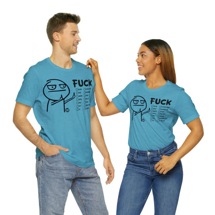 Fuck You Stick Man Unisex Short Sleeve Tee