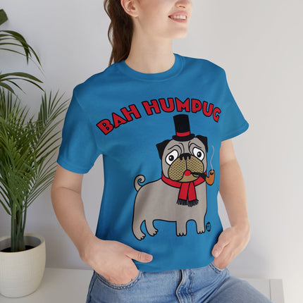 Bah Humpug Pug Christmas Unisex Short Sleeve Tee