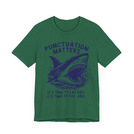 Funny "PUNCTUATION MATTERS" Shark Tee Shirt