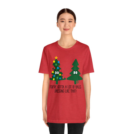 Whole Lotta Balls Christmas Tree Unisex Tee