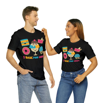 5 Basic Food Groups Unisex Short Sleeve Tee