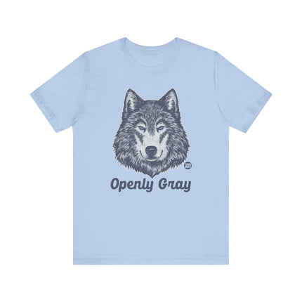 Openly Gray Wolf Tee, Funny Wolf Tees, Gray Wolf Tshirt